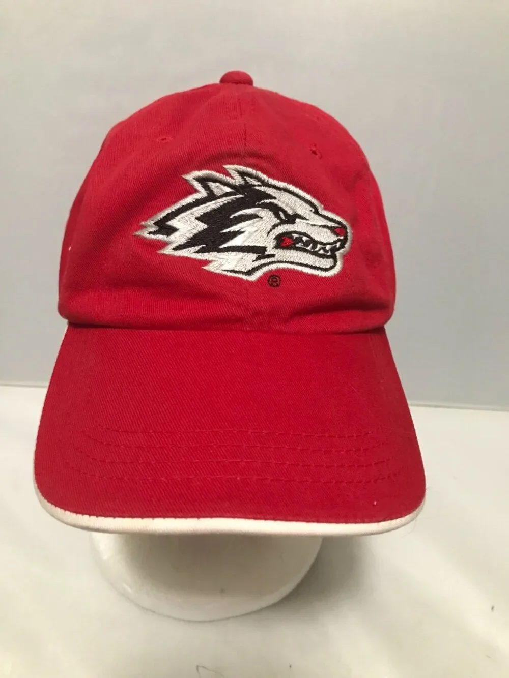 University of New Mexico Lobos Hat UNM Baseball Cap Red & White Adj. Buckle